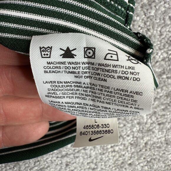 Nike Golf Shirt Men’s Large Green Short Sleeve Polo Striped Dri-fit Performance - Picture 8 of 11